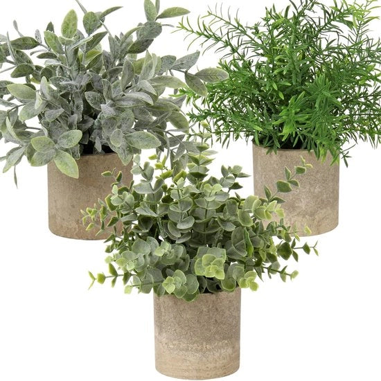 Piante artificiali in vasi, piante artificiali piccole come vere, 3 pezzi piante di ufficio artificiali mini per decorazione di tavolo, casa, balcone, decorazione di ufficio #3