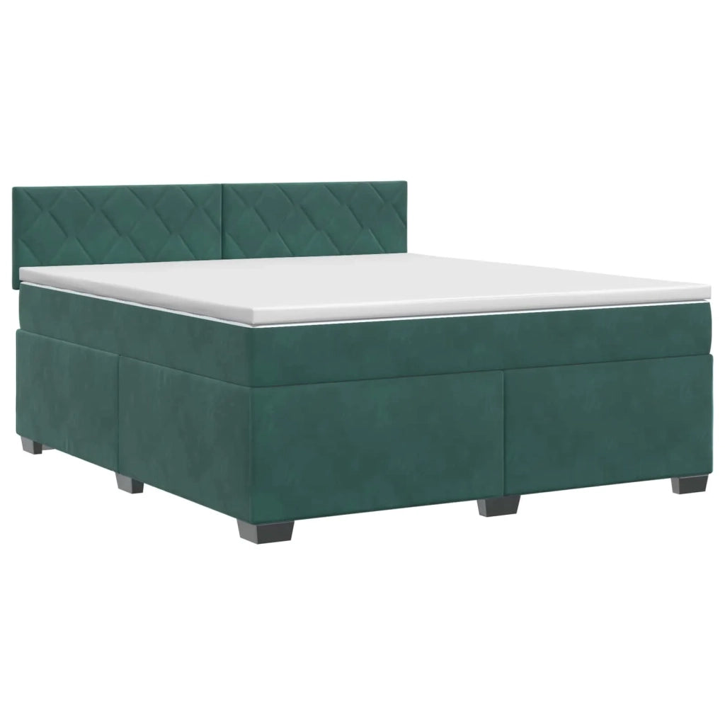 Letto box spring con materasso Verde Scuro 140 x 200 cm Velluto 3450737