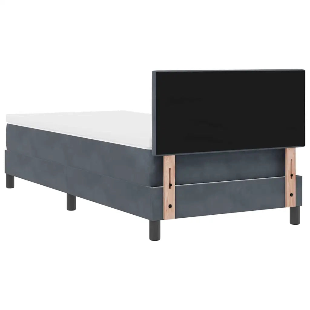 Letto a molle con materasso Grigio scuro 80 x 200 cm Velluto 3339135