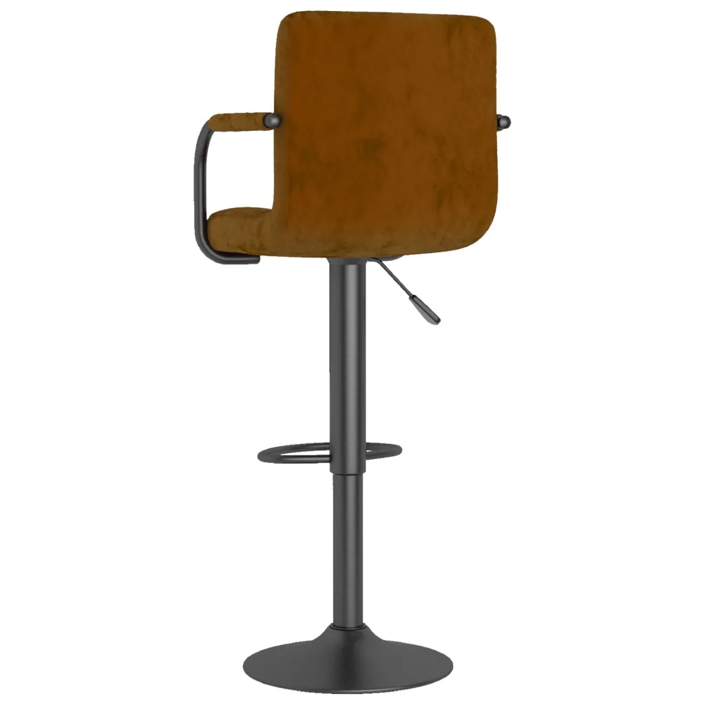 Sgabello da Bar Marrone in Velluto 334646