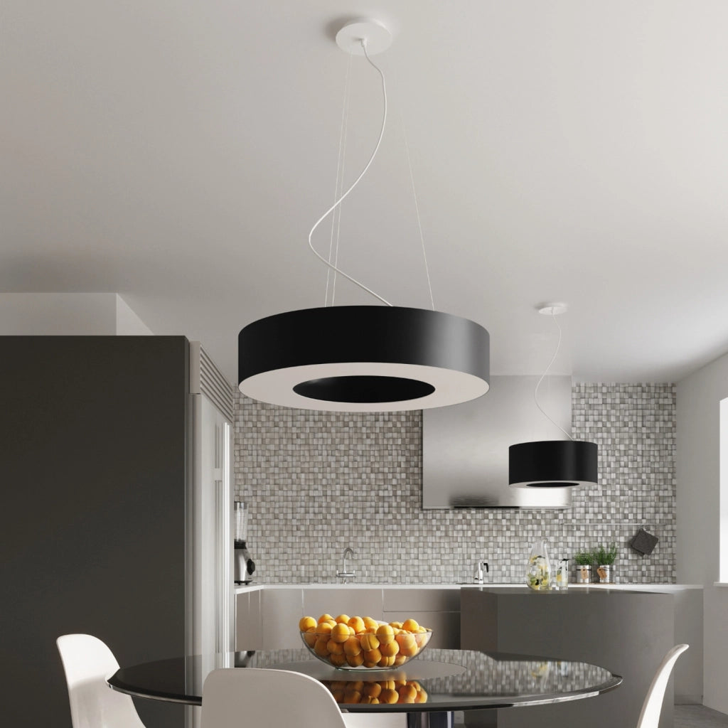 Lampadario SATURNO 90 nero