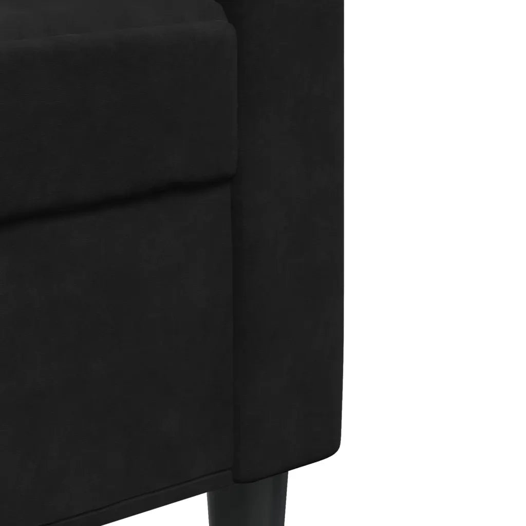 Set di Divani 2 pz con Cuscini e Rinforzi Nero in Velluto 3278496