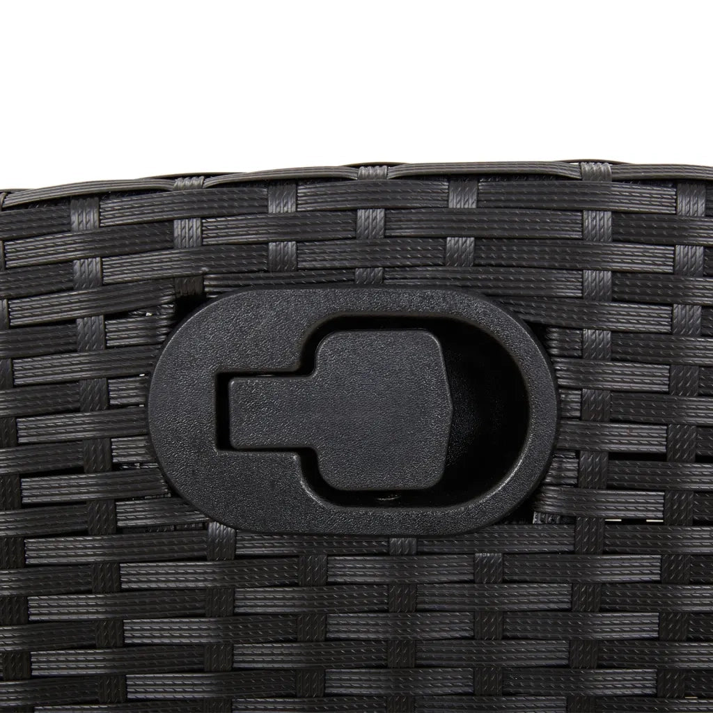 Set da Pranzo da Giardino 9 pz con Cuscini Nero in Polyrattan 3212669