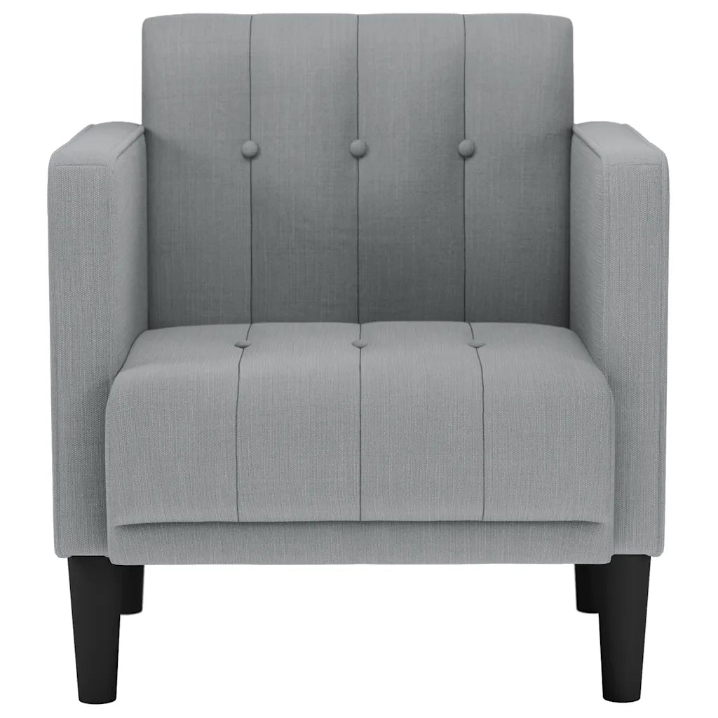 Divano Sedia con Braccioli Grigio Chiaro 53 cm in Tessuto 4100543
