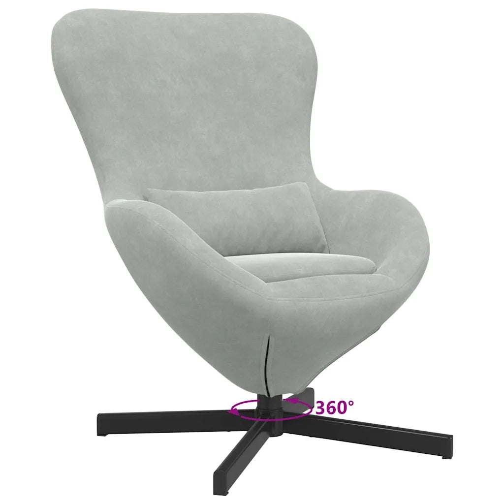 Poltrona uovo Grigio chiaro 63 x 73 x 90 cm Velluto 42002756