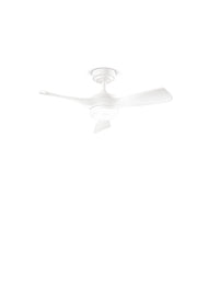 Ventilatore da Soffitto con Luce LED 18W e Pale in Legno Massiccio Verniciato Bianco, 6 Velocità, Telecomando incluso, Diametro 90 cm - Perenz