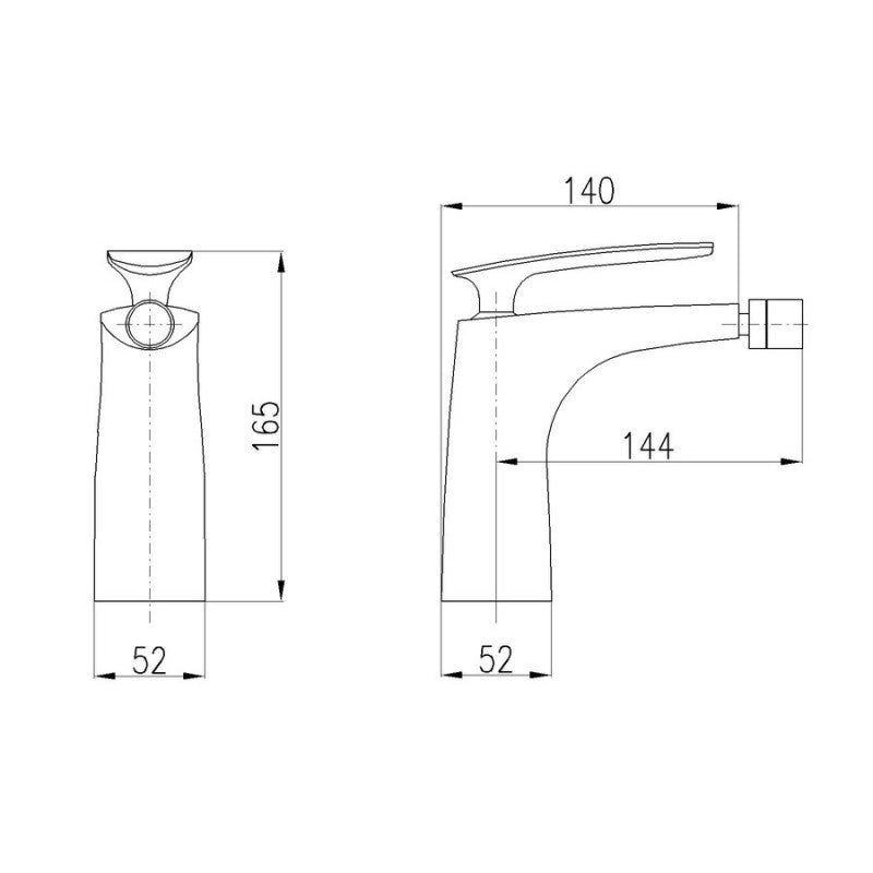 TIGRIS miscelatore bidet in ottone cromato nero e tappo girevole