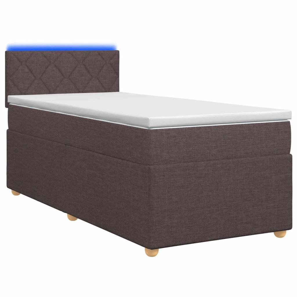 Letto box spring con materasso Marrone Scuro 90 x 190 cm 3452320