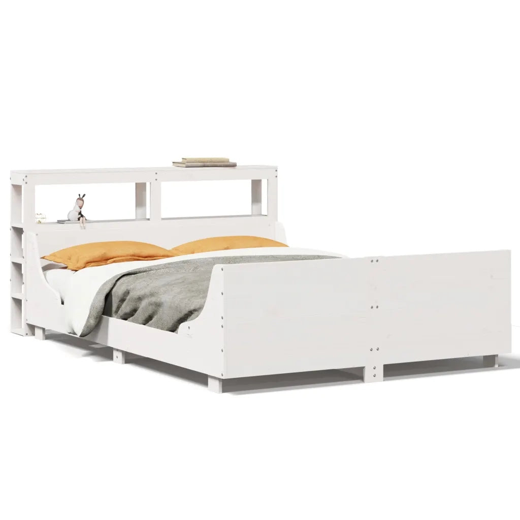 Letto senza Materasso-Struttura Letto Bianco 120x200 cm Legno Massello di Pino 167240