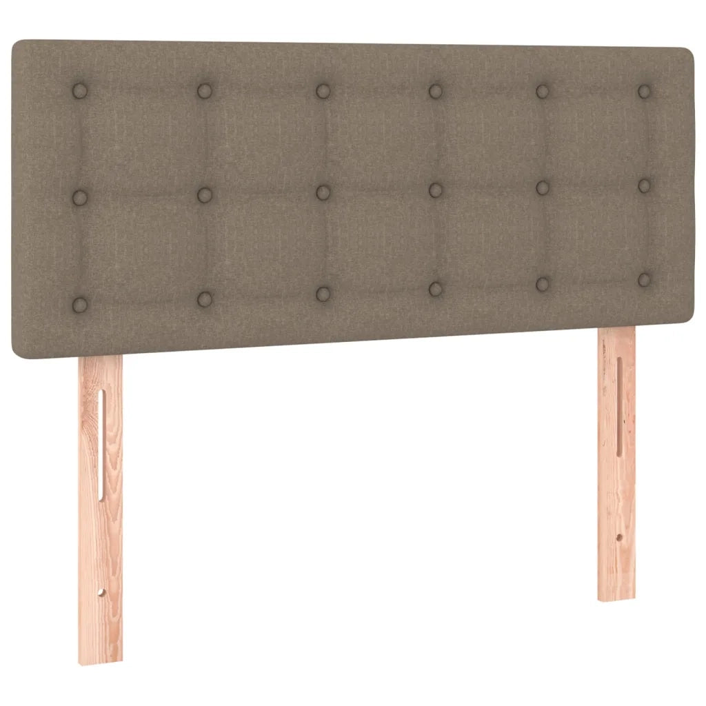 Letto a Molle con Materasso e LED Tortora 90x190 cm in Tessuto