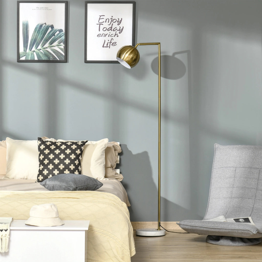 Lampada da Terra Moderna con Paralume Regolabile ¨C Minimal ¨C Oro