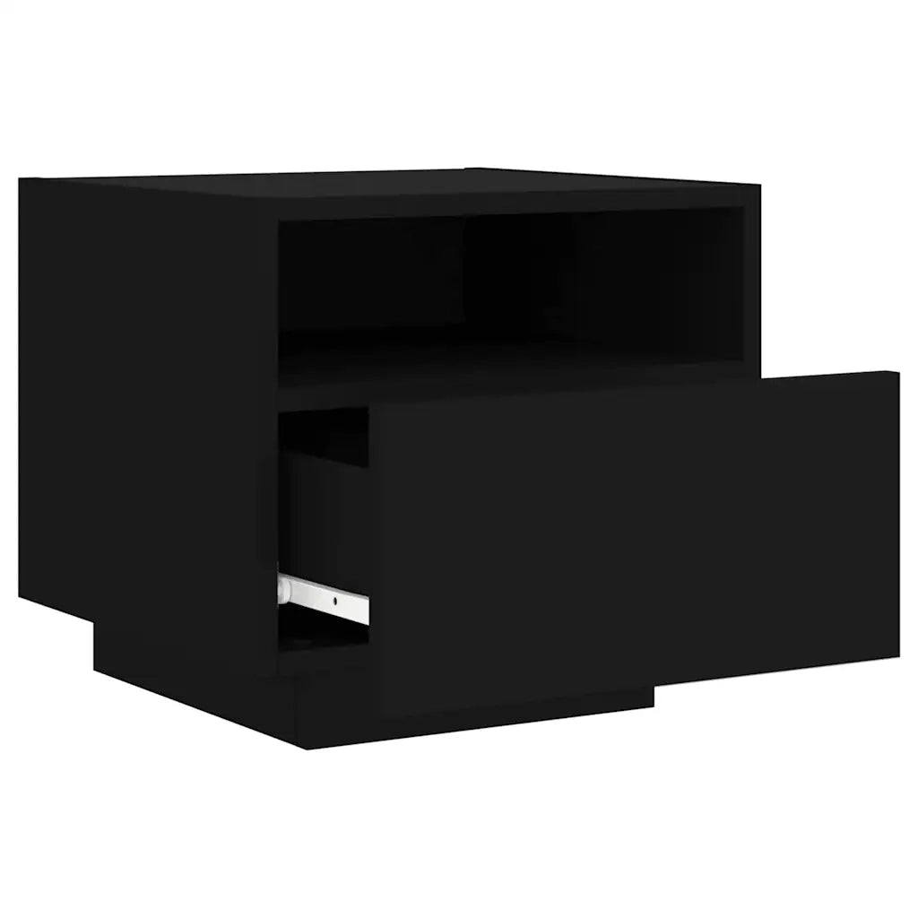 Comodino con Luci LED Nero 40x39x37 cm 836800