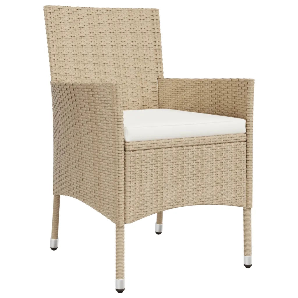 Set da Bistrò da Giardino 5 pz con Cuscini Beige in Polyrattan 3187421