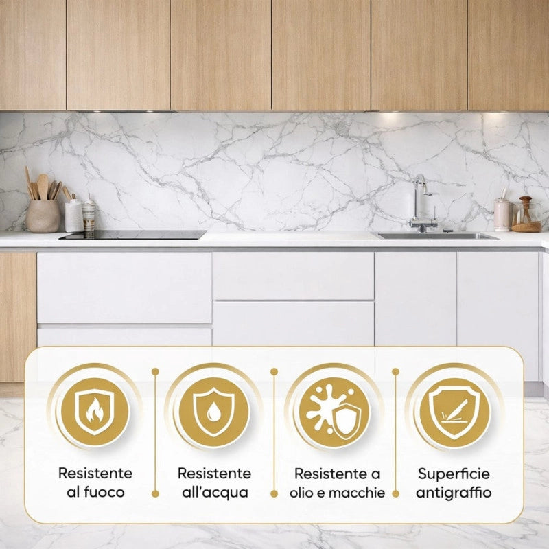 Pannello Decorativo Effetto Marmo Gres Porcellanato Set 6 Pz 4,3 Mt2 Rivestimento Murale Pvc In Uv 120 X 60 Marmo Bianco