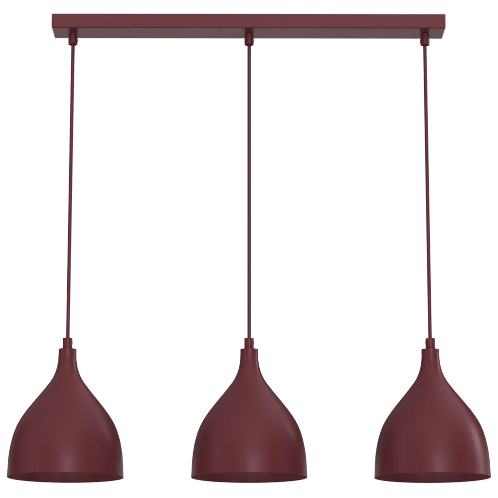 Lampada sospesa Noak classic 3xE27 bordeaux Luminex