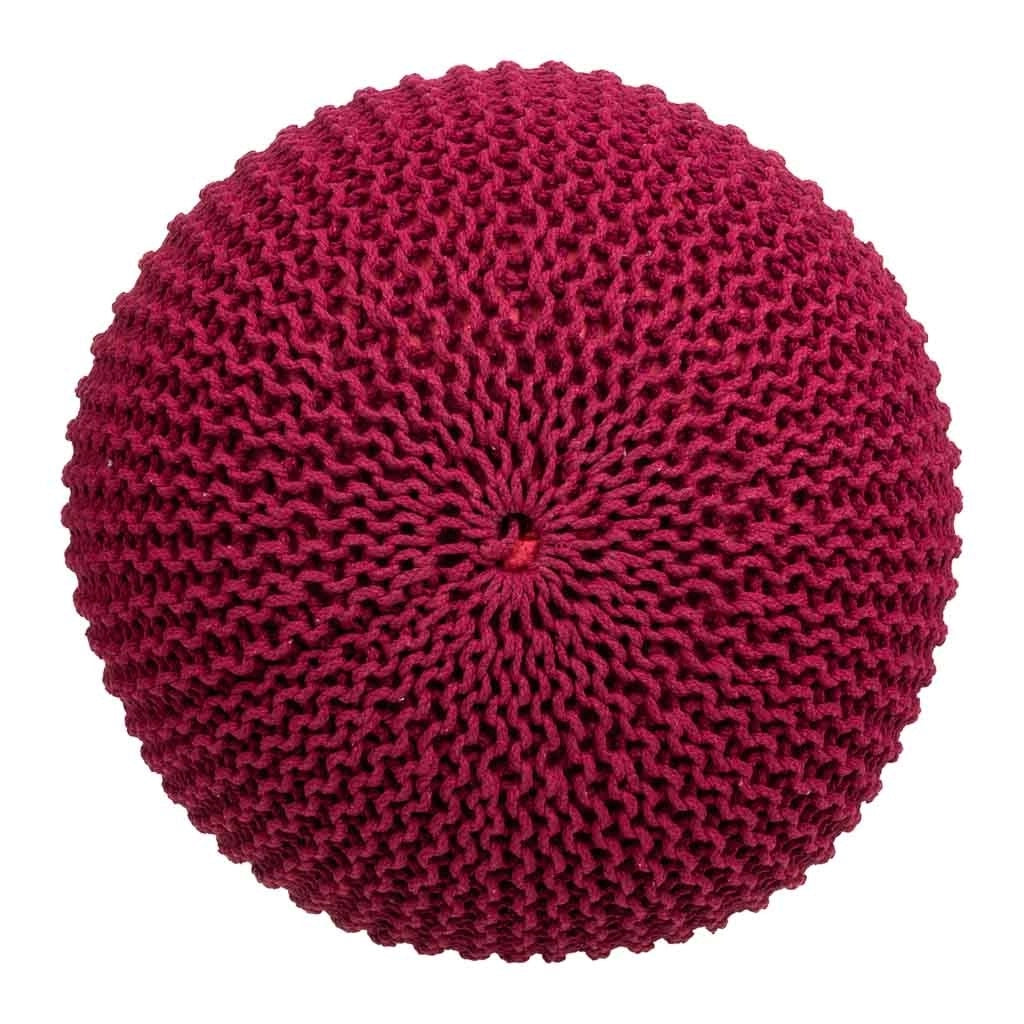 Puff de algodón trenzado rojo 45x45x30