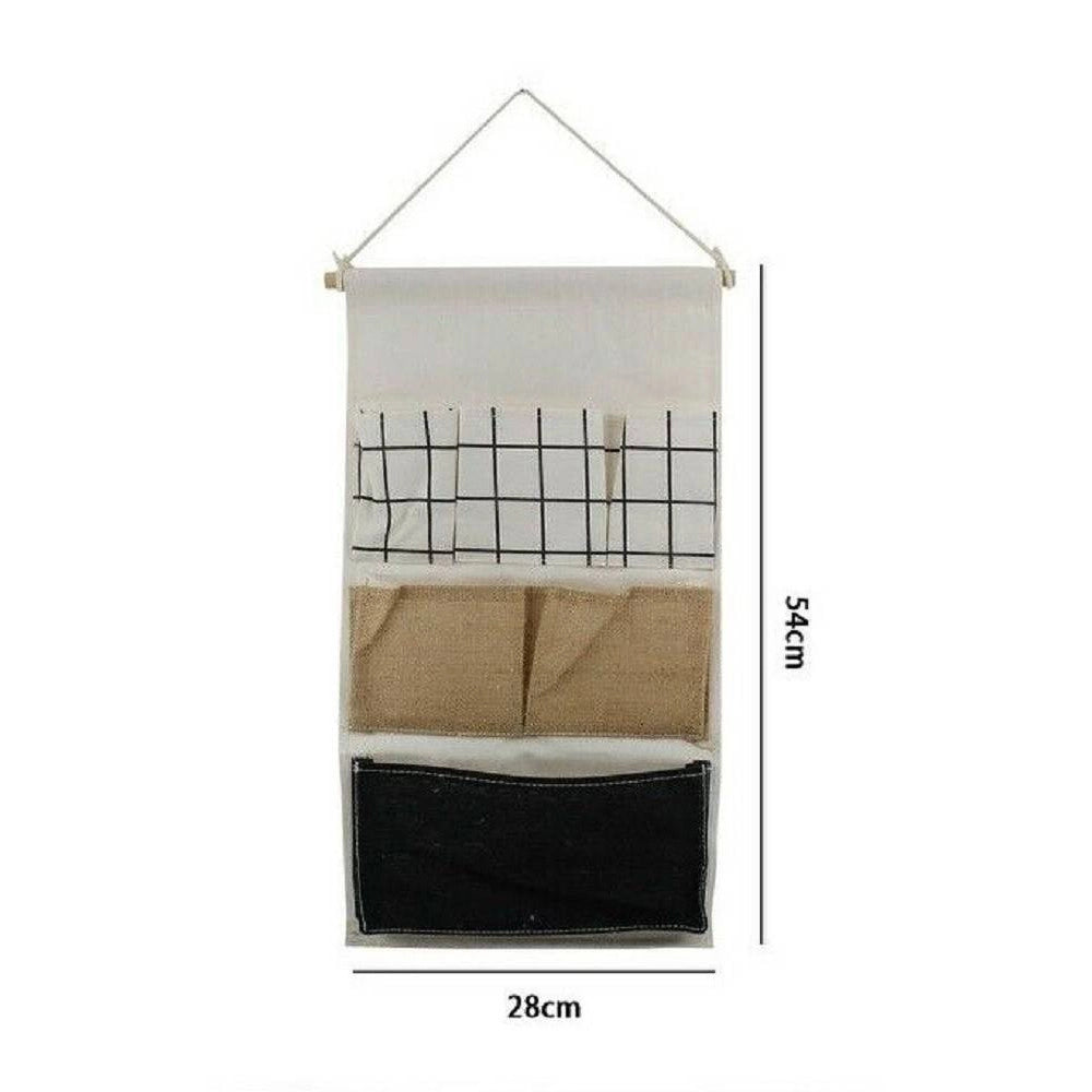 Trade Shop - Porta Oggetti Organizer Appendere 6 Tasche Tessuto Bagno Camera Multiuso 10479 -