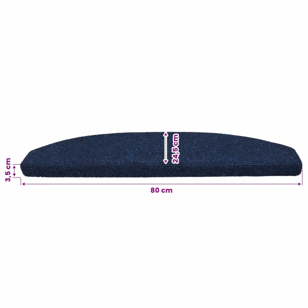 Tappetini per scale autoadesivi 15 pz | Gradini per Scale Navy 80 x 24,5 x 3,5 cm
