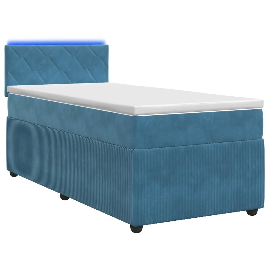 Letto box spring con materasso Blu 90 x 200 cm Velluto 3453075