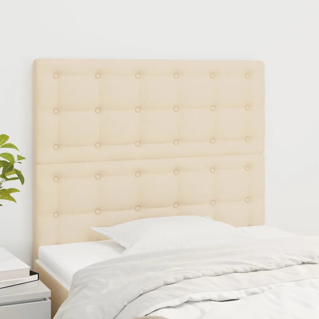 Testiera-Testata-Testiera Decorativa Crema 80x5x118/128 cm Tessuto 804846