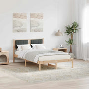 Letto con Testiera Rivestita Grigio scuro 120 x 200 cm