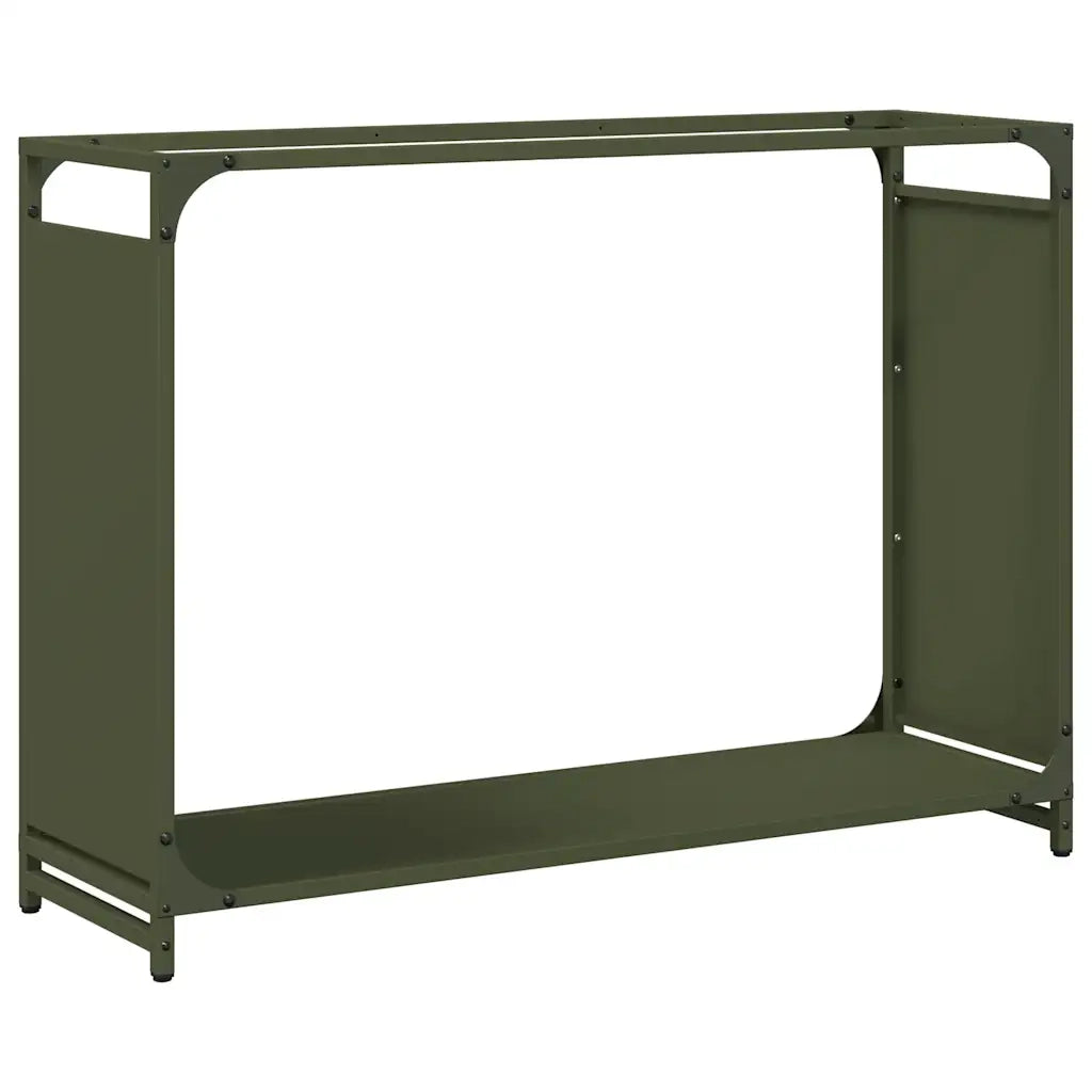 Rastrelliera per Legna da Ardere Verde Oliva 90x28x65 cm 864206