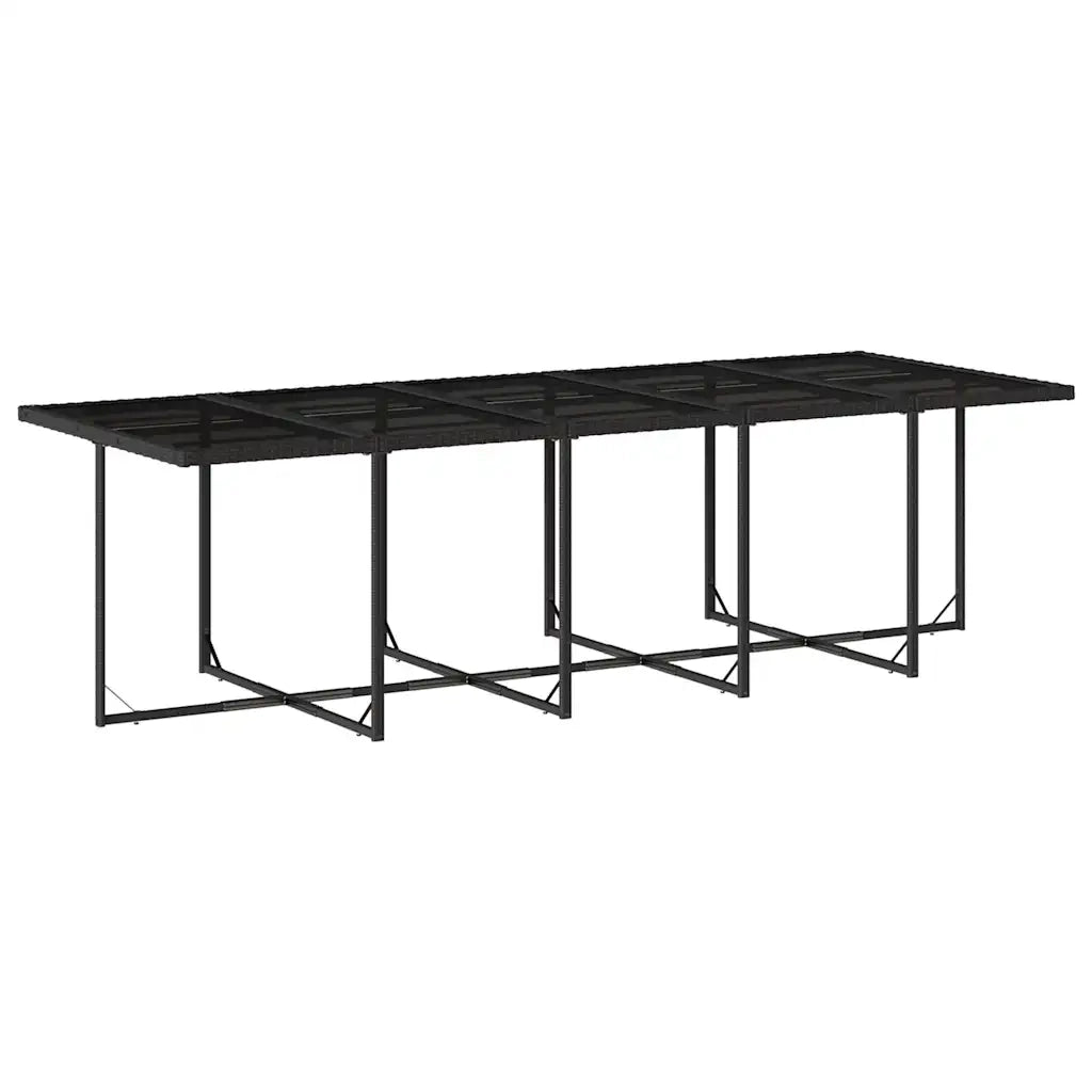 Set da Pranzo da Giardino 13pz con Cuscini Nero in Polyrattan 3211218