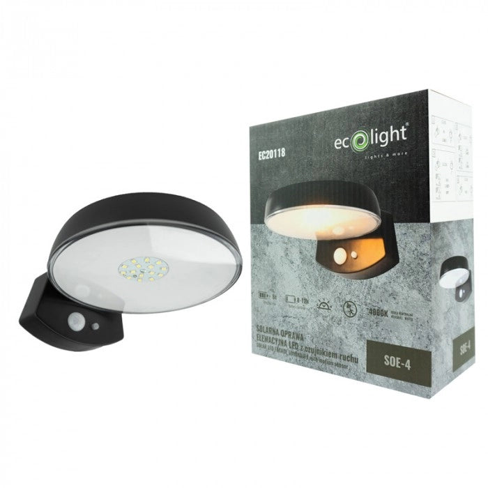 Applique LED solare IP65 con sensore PIR Ecolight EC20118
