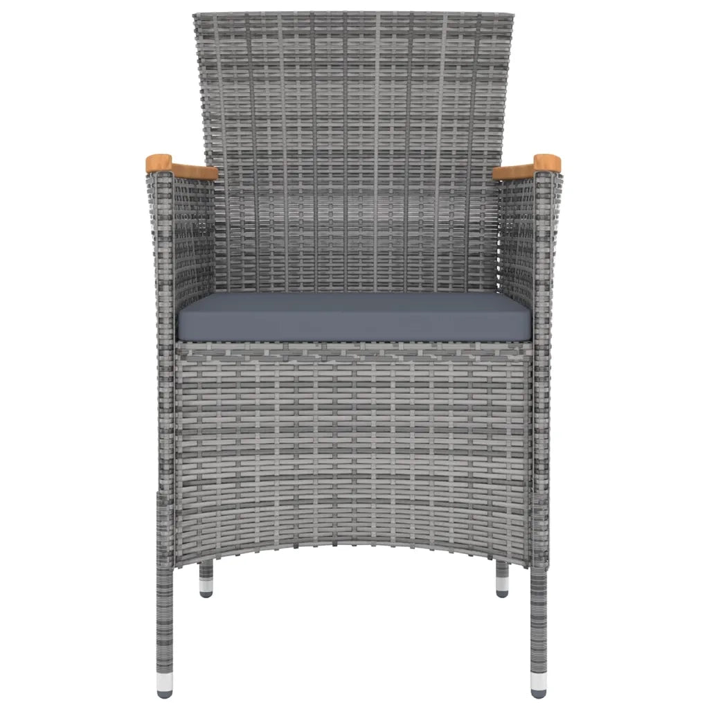 Set da Pranzo per Giardino 9 pz con Cuscini Grigio 3103587