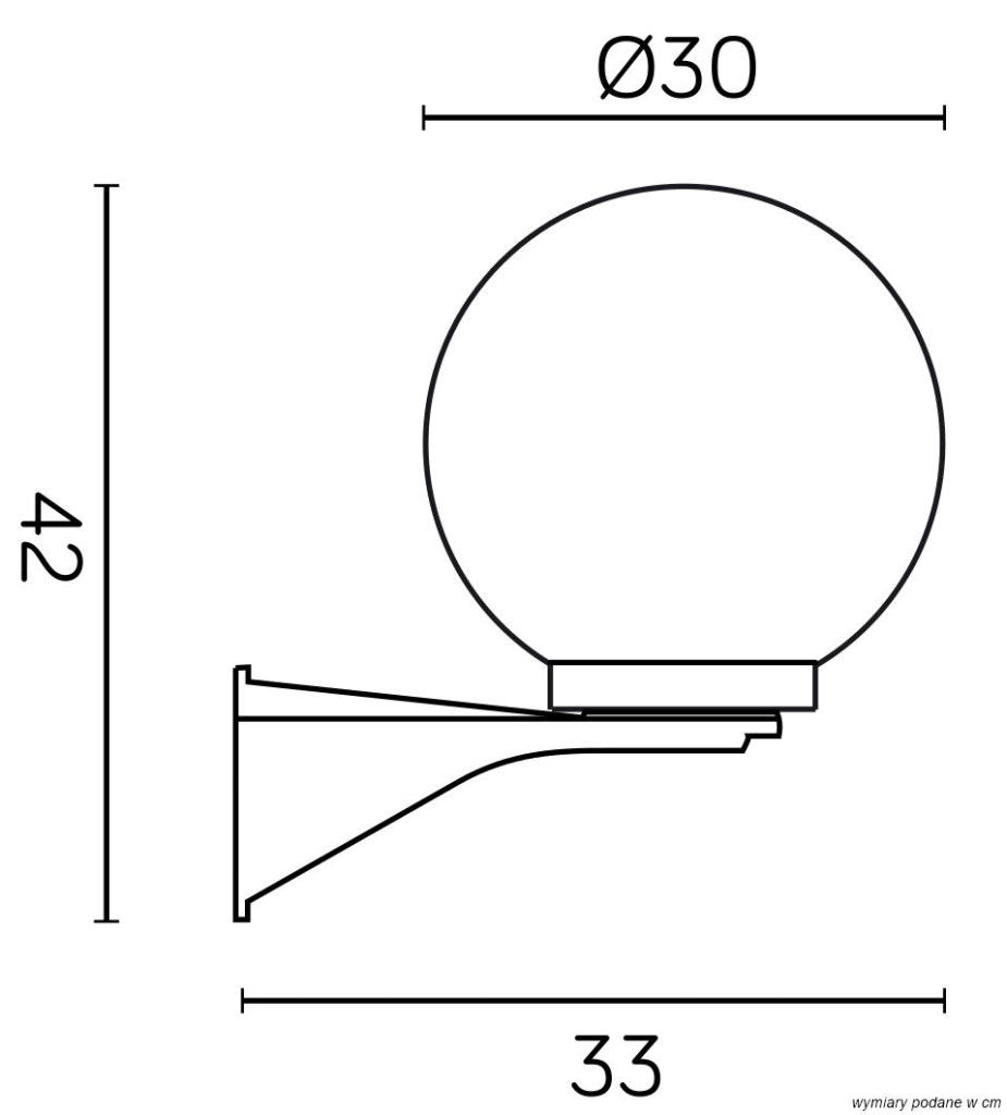 Applique esterna sfera fumé 30cm E27 nera IP43 SU-MA