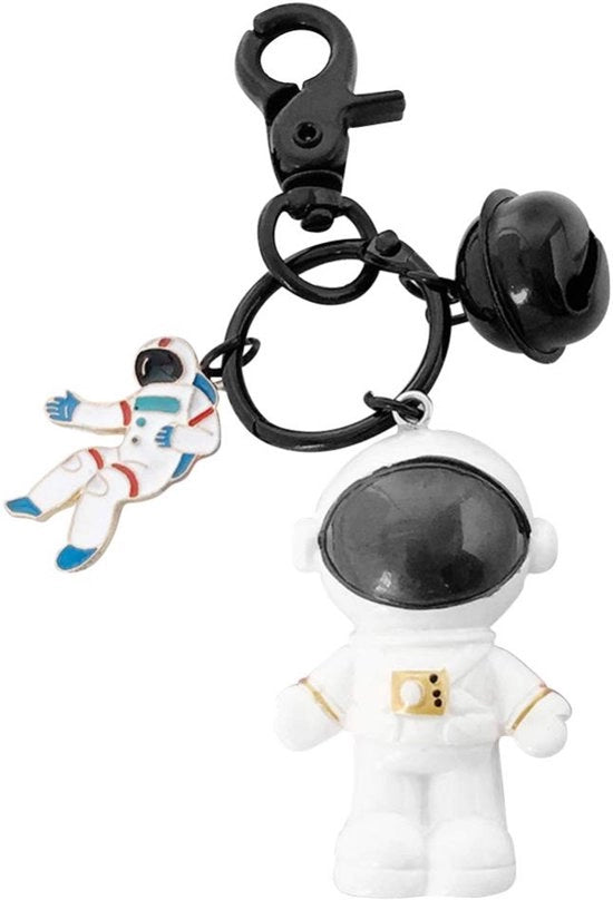 Sostituto di Chiave con Piastrina Astronauta con Piccoli Campanelli in Metallo - Sostituto di Chiave per Borsa - Sostituto di Chiave per Zaino - Sostituto di Chiave per Borsa da Spalla - Tema Spaziale - Regalo di Compleanno - Catena di Chiave