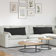 Cuscini da Divano 2 pz-Set di 2 Cuscini per Sofa Nero 120 x 40 cm Tessuto 219656