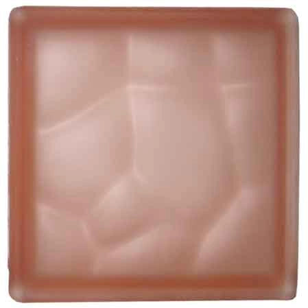 VETROMATTONE ONDULATO ROSA SATINATO 19x19x8 cm - 6 pezzi