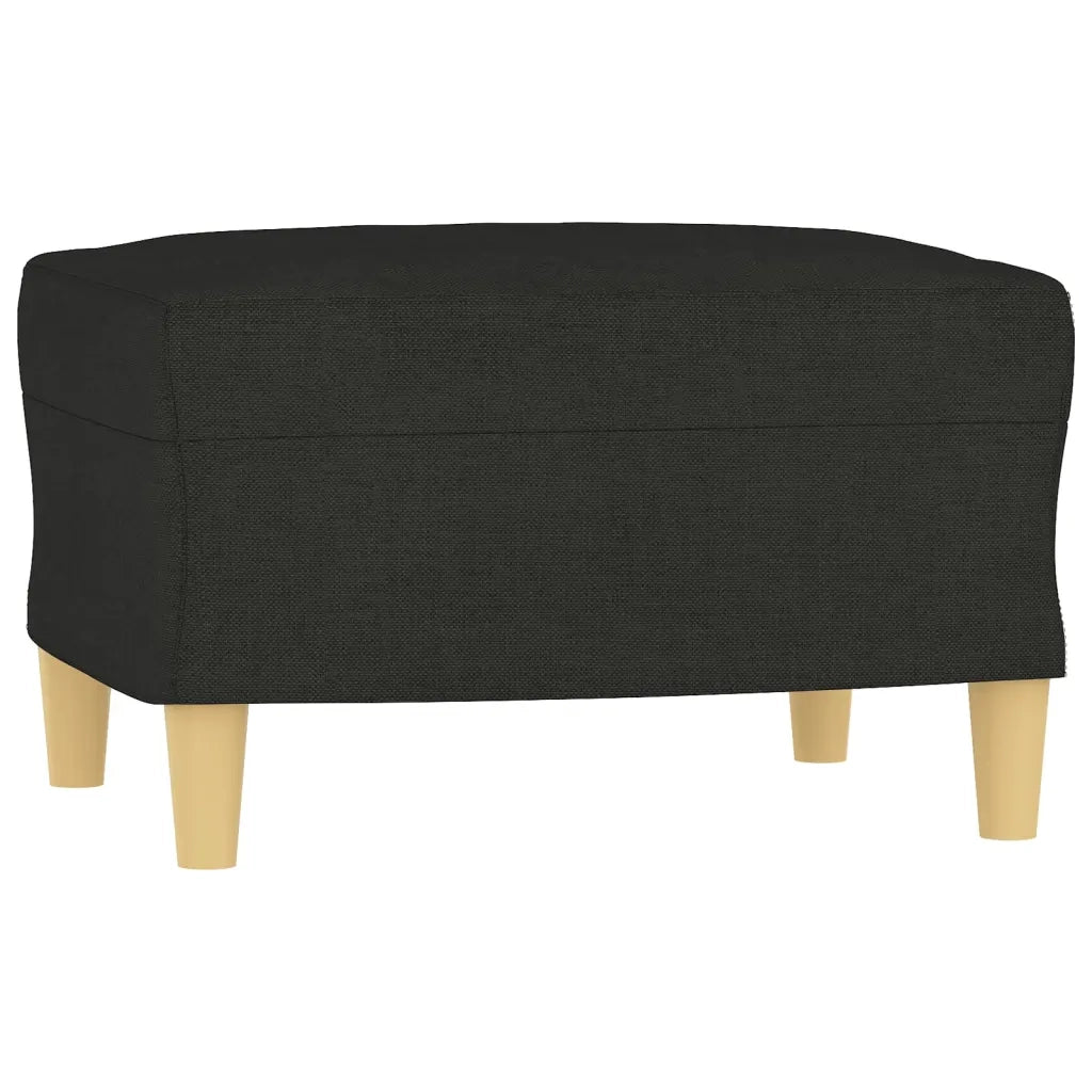 Set di Divani 4 pz con Cuscini Nero in Tessuto