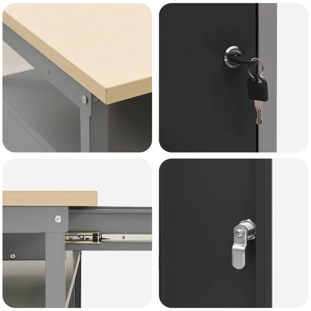 Set banco da lavoro con cassetto 3 pcs Rosso e Grigio 3321397