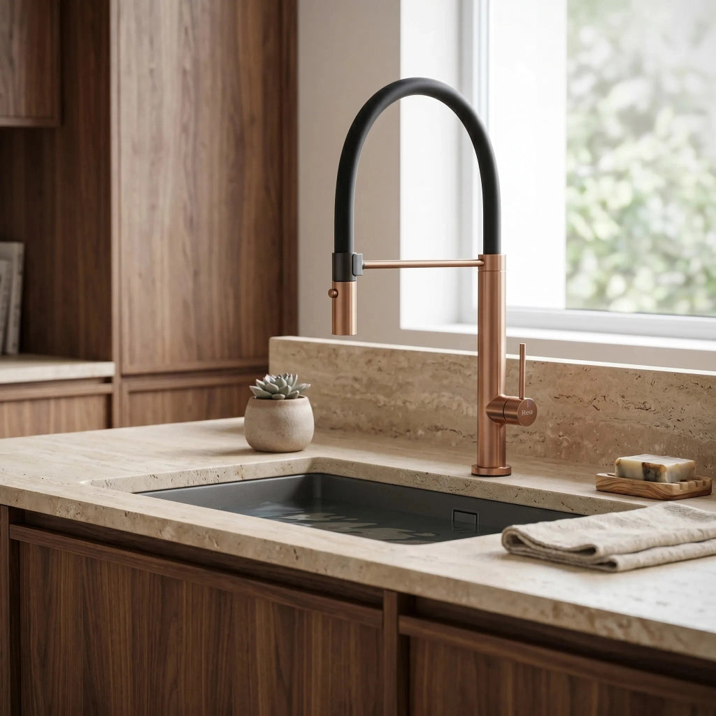 Rubinetto Da Cucina Rea Viera Copper Brush