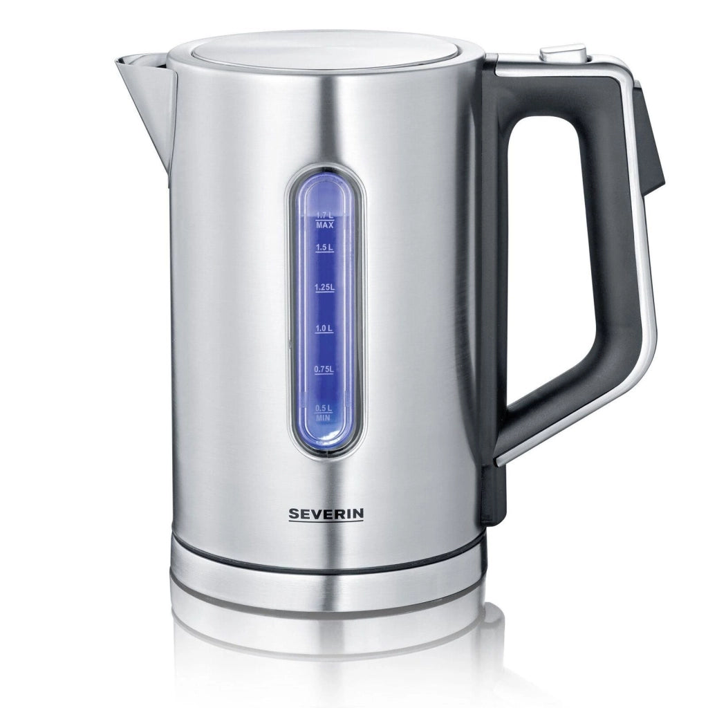 Severin 3418 WK 3418 Bollitore elettrico 1,7 L 3000 W Termostato regolabile Acciaio inossidabile spazzolato-Nero