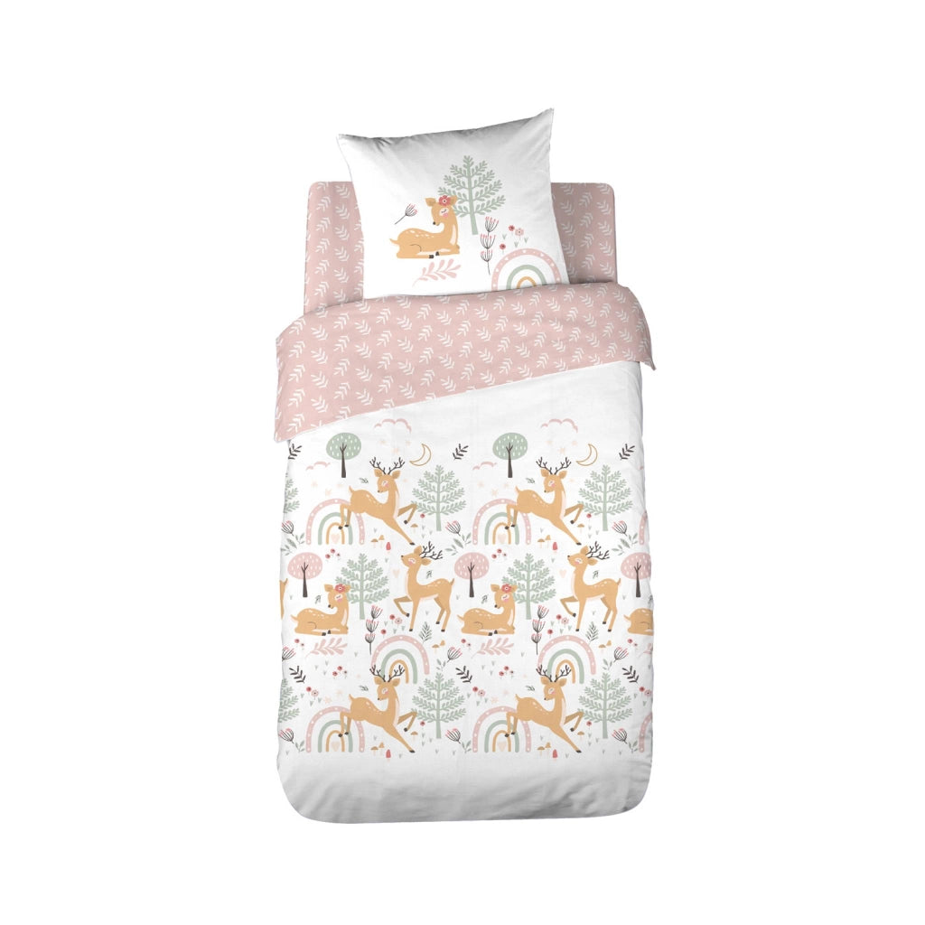 Set biancheria da letto in microfibra reversibile stampata foresta