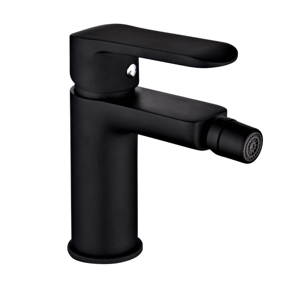 Coppia di miscelatore rubinetto bidet e miscelatore lavabo linea puma nero opaco
