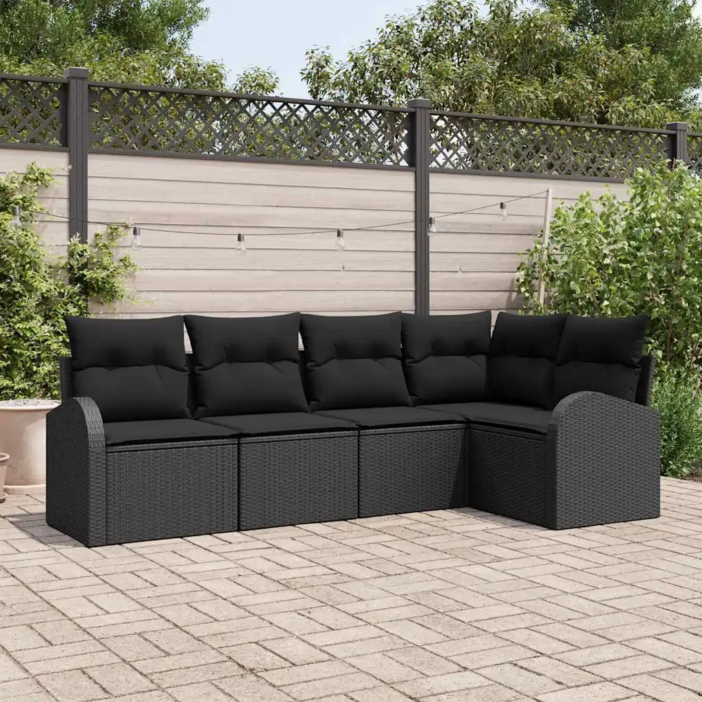 Set di divani con cuscino Nero Poliestere 3346043