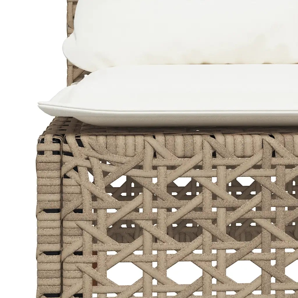 Set Divani da Giardino 7 pz con Cuscini Beige in Polyrattan 3261748