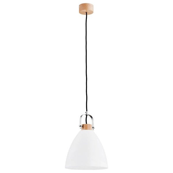 Lampada a sospensione Hermina bianca legno Ø22 E27