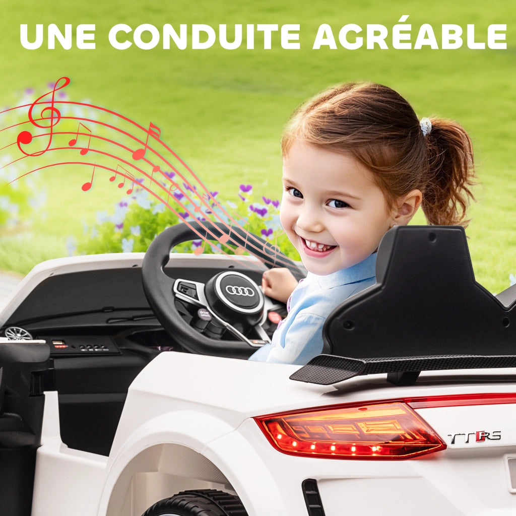 Auto elettrica per bambini Audi TT RS 12V ¨C Minimal ¨C Bianco
