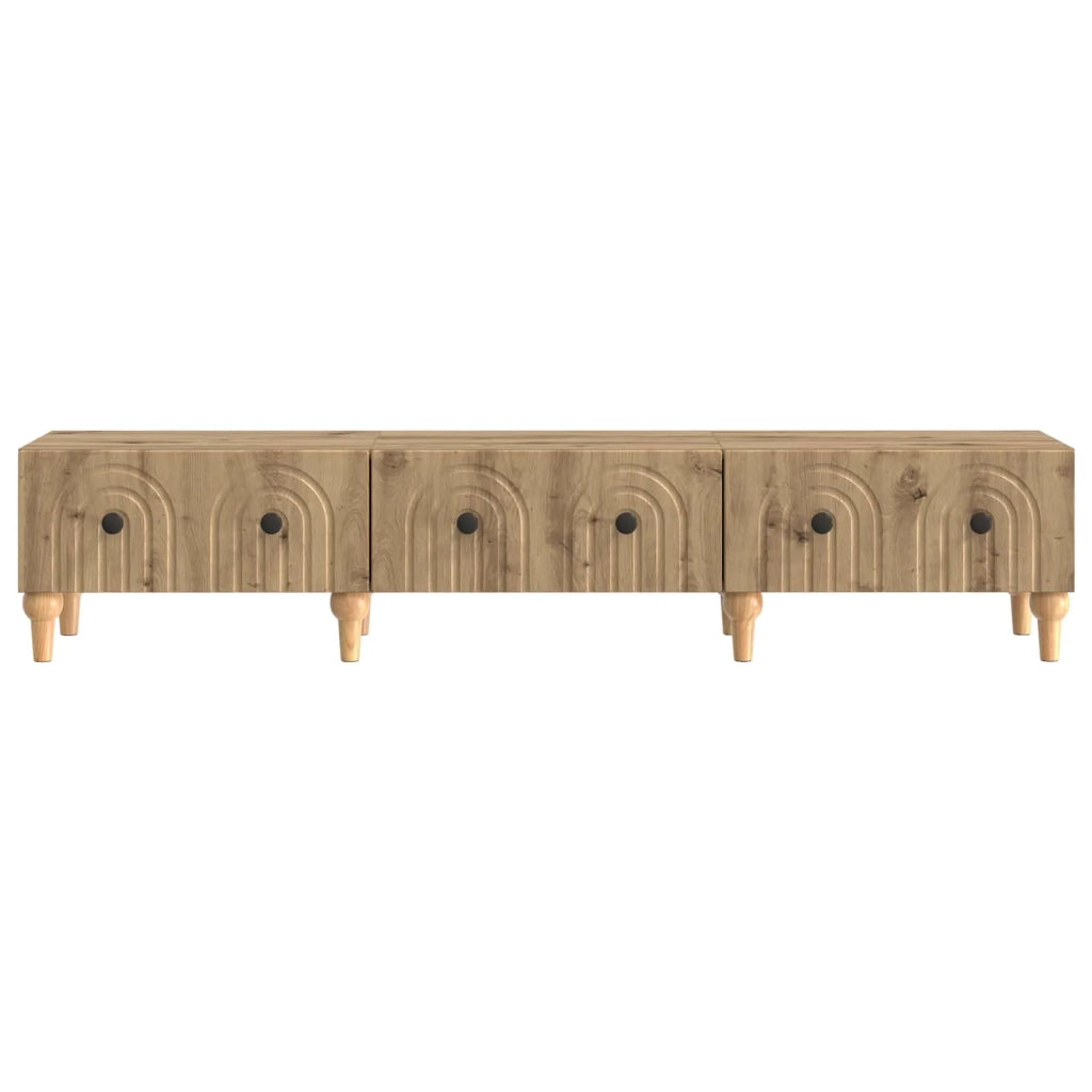 Mobile TV con cassetto-Credenza per TV Rovere Artigianale 147 x 34,5 x 30 cm 859955