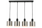 Lampada a sospensione nera 4 cilindri E27 Reality Nulla