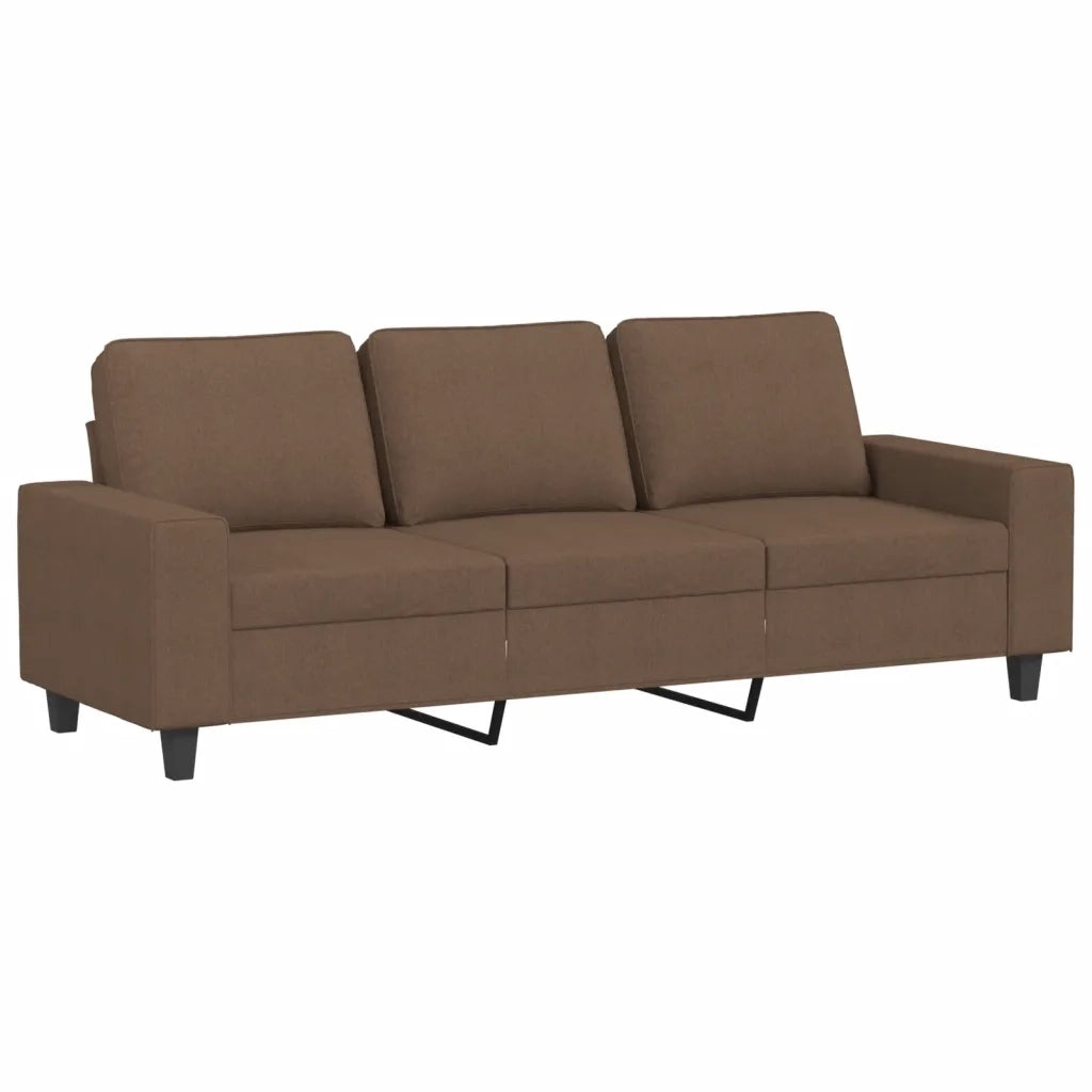 Set di Divani 3 pz Marrone in Tessuto