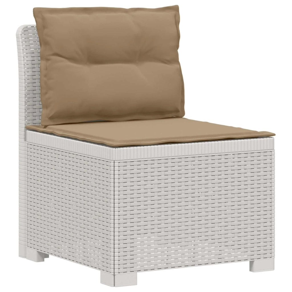 Divano da Giardino 4 Posti con Cuscini Aspetto Rattan PP Bianco 3443988