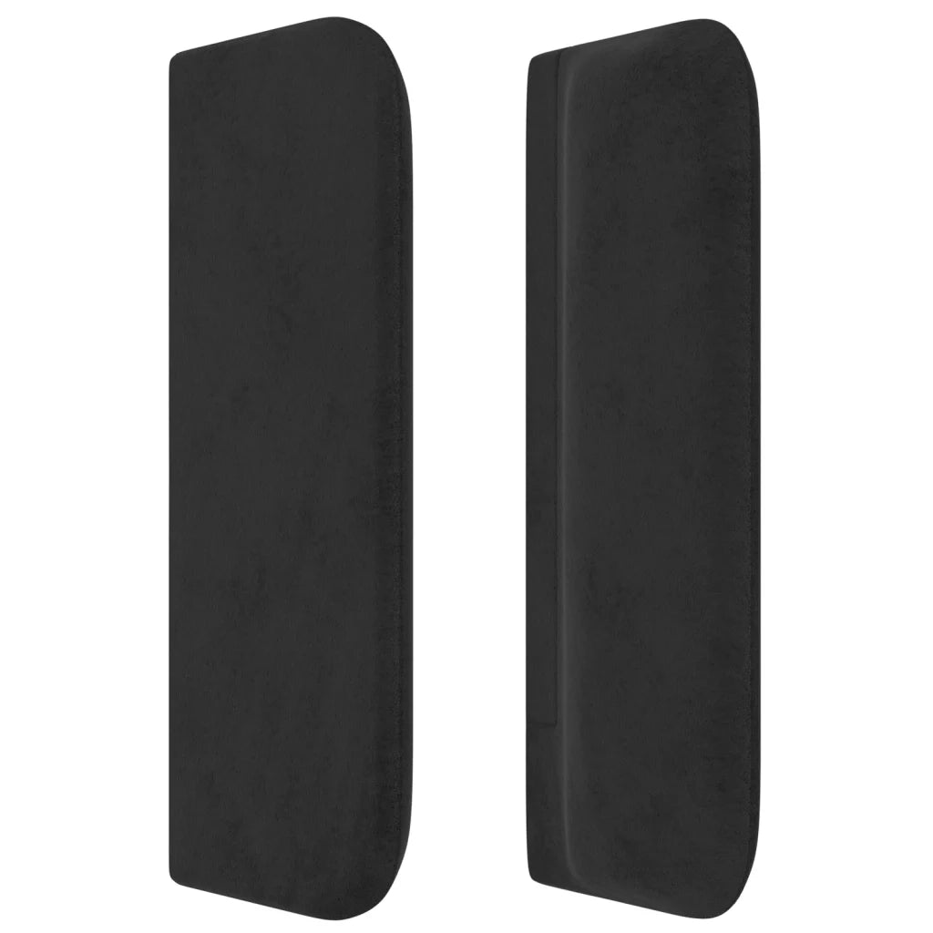 Testiera ad Orecchio Nera 183x16x78/88 cm in Velluto 3118550