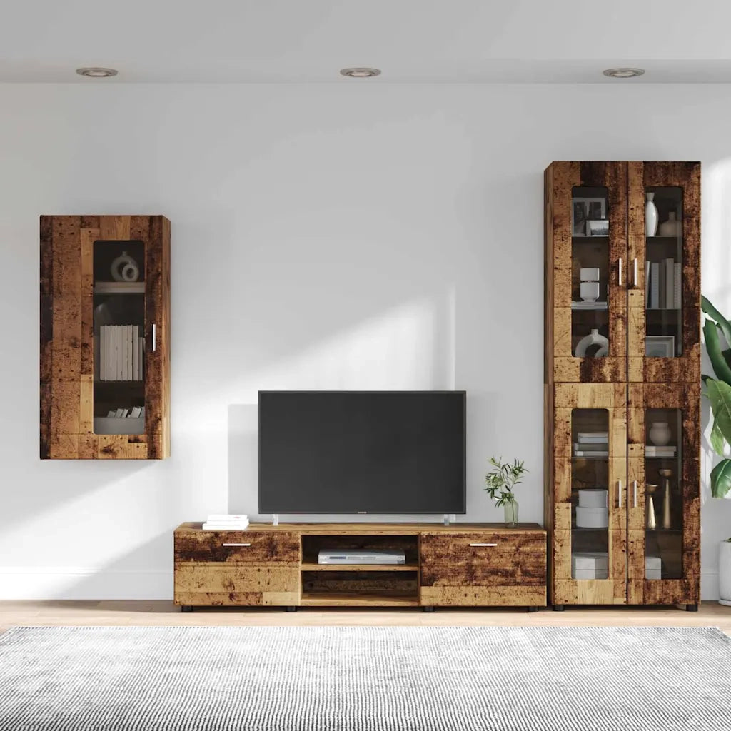 Set mobile TV con porta FLORIN Legno vecchio Legno multistrato