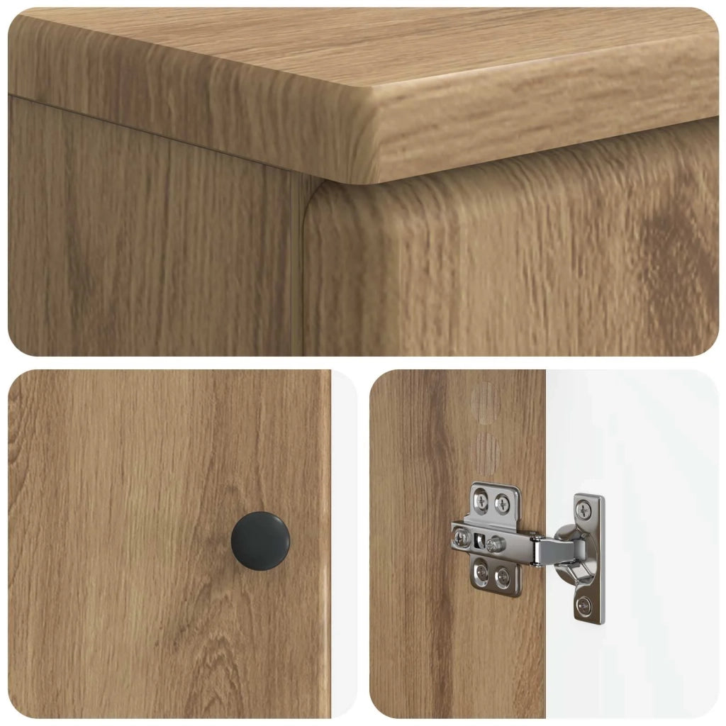 Set di Armadi da Bagno da 2 Pezzi BREDA Rovere Artigianale 3417647